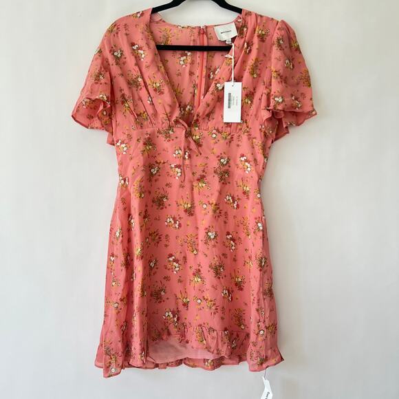 Reformation  Mya Mini Dress Floral Print Ruffled Multicolor Size 10 NWT - Picture 2 of 10